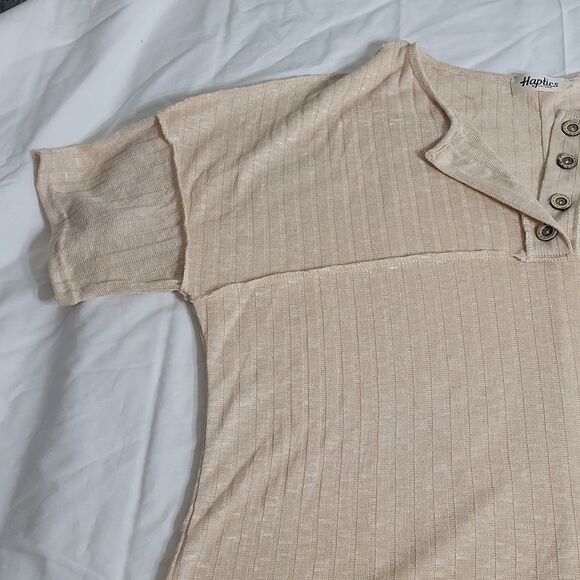 WOMENS Brand New Haptics by Holly Harper- Cream of the Crop Top Med in Oatemal - Picture 3 of 9